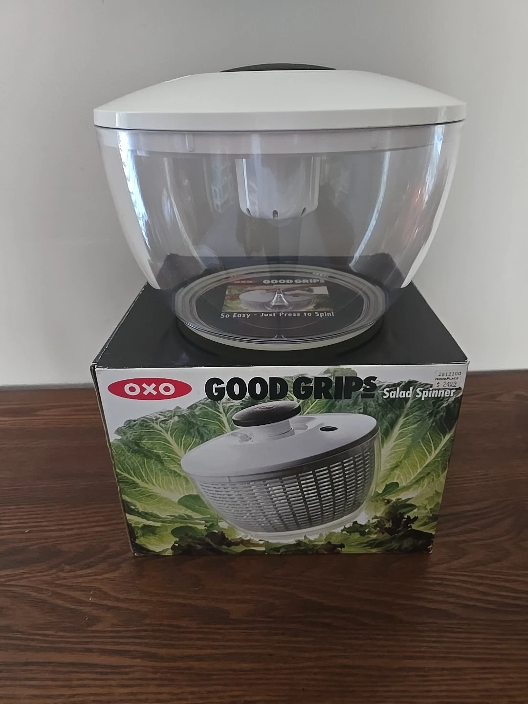 NIB OXO 32480 10.5 Inch Salad Spinner - Clear