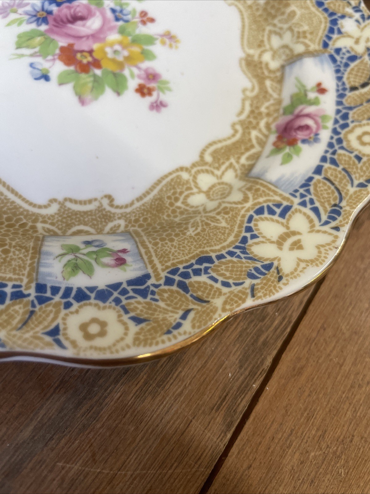 Rare Royal Albert Crown China Valentine Bread  Plates Plate Set 4