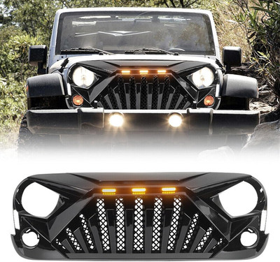 Front Grill Goliath Grille Compatible with 2007-2018 Jeep Wrangler Rubicon Sahar