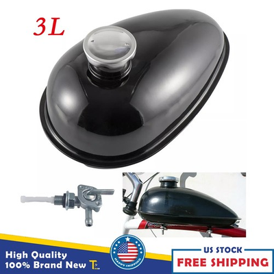 #ad #ad 3L 0.8 Gallon Gas Fuel Petrol Tank For 49cc 60cc 80cc Motorized Bicycle Bike $29.99