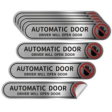 8 Pieces Automatic Door Driver Will Open Stickers for Brushed Silver