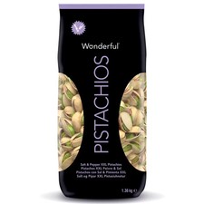 Wonderful Salt & Pepper Pistachios 1.36kg Resealable Bag Premium Snack Nuts