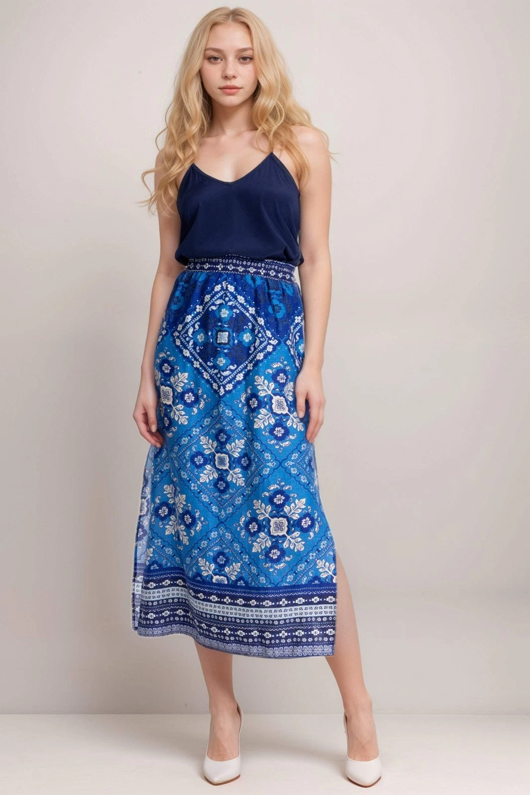 Johnny Was JWLA Blue Linen High Slit Midi Skirt J72325-2
Opens in a new window or tab