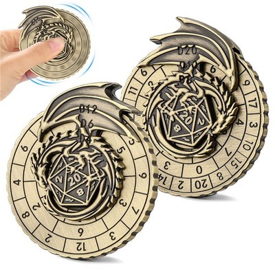 Kreative 7 in 1 Drachenflügel Metall Roulette Würfel Spinner RPG Würfel Kompass Rad