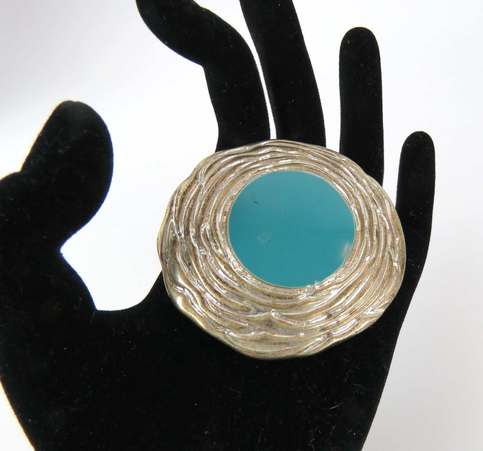 Silver-Tone Statement Necklace  Abstract, Wavy Ro… - image 8