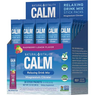 2 X Natural Vitality Calm Magnesium Drink Mix Raspberry Lemon -- 325 mg - 30 Pa