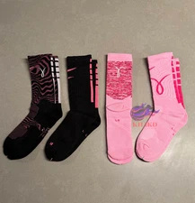 Nike Elite NBA Breast Cancer DRI-FIT Crew Socks Size Large 🏀🔥