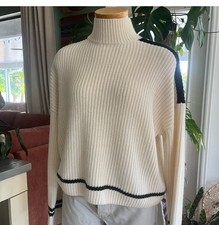 Sanctuary Black and White Turtleneck Sweater Size Medium