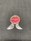 Coca Cola Round Pendant Knife Cigar Cutter Vintage 2 Blades Mother of Pearl USA
