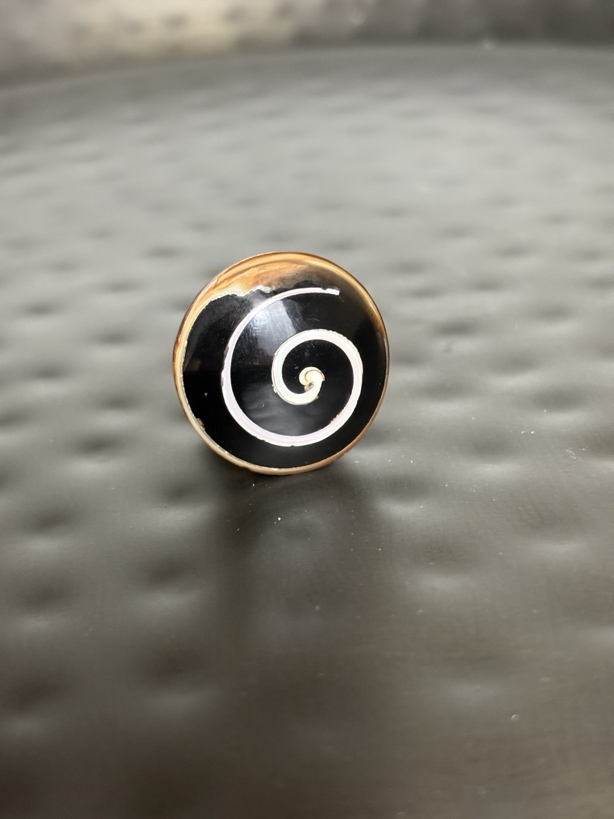 Spiral Shell Carved Seashell Ring Double Sided Si… - image 2