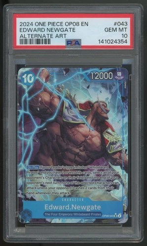 2024 One Piece Edward Newgate OP08 Alt Art #043 PSA 10
