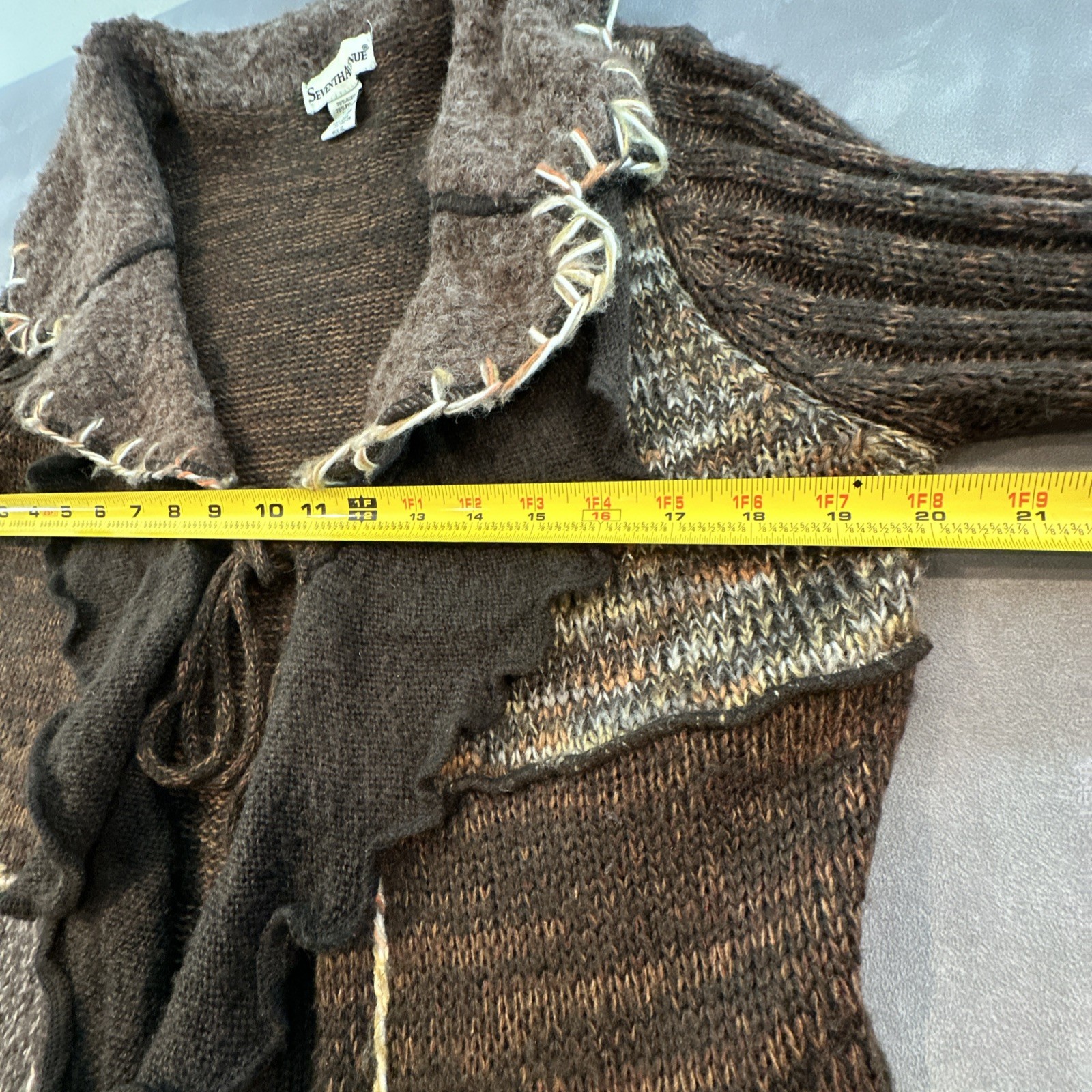 Lagenlook Boho Patchwork Ruffle Longline Cardigan… - image 6