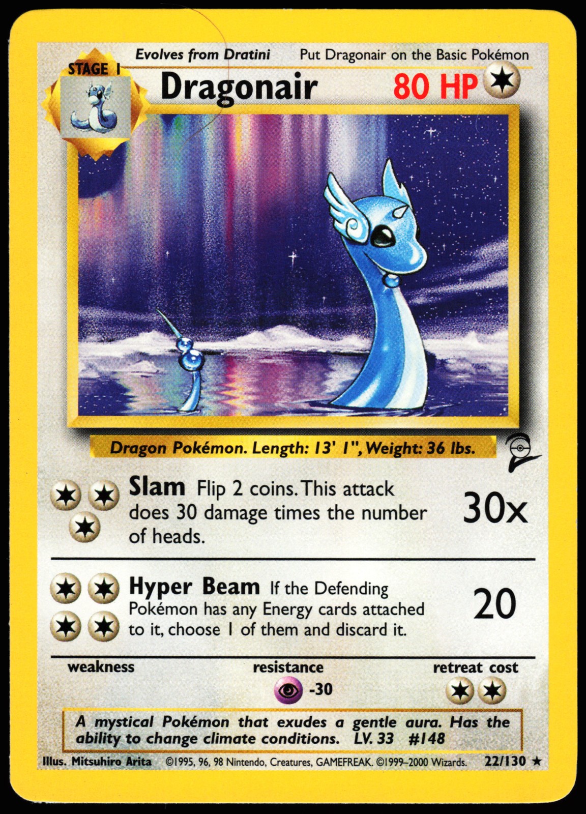 Pokemon Card - Dragonair Base Set 2 22/130 Rare