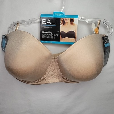 Bali Strapless Bra 36DD Beige Nude Underwire  One Smooth U DF6599 New with Tags