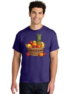 Fruit-Basket-6 Mens Graphic Tee, 100% Cotton, Casual Summer Wear