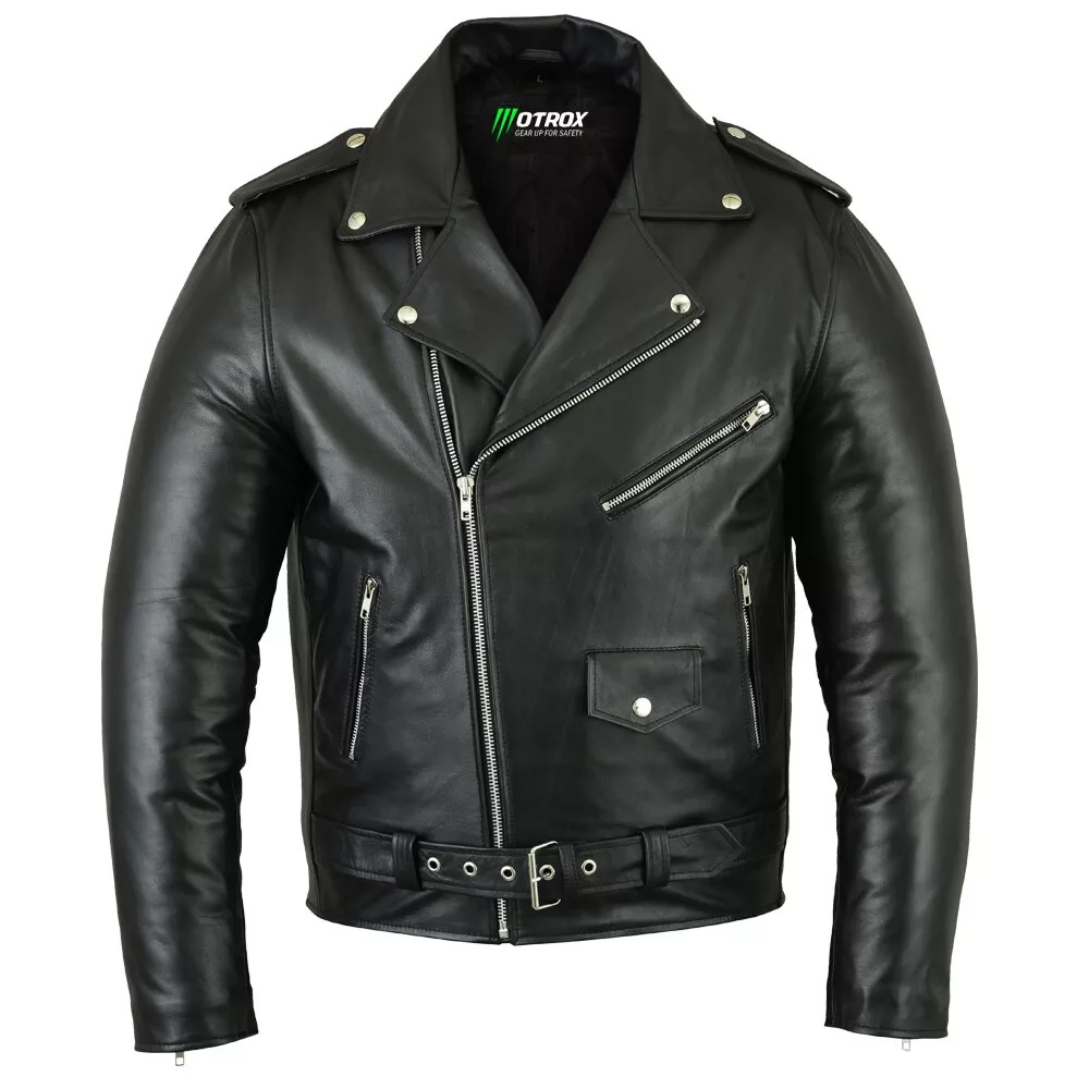 Brando style leather clearance jacket