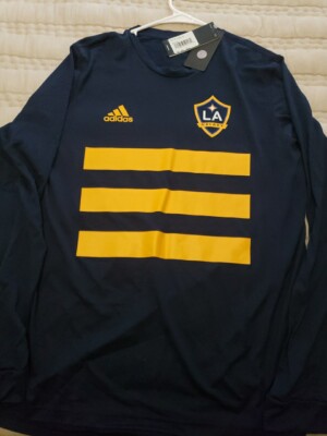 adidas mens LA Galaxy soccer tee shirt LS size Large