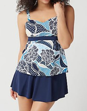 Denim  Co. Beach Sweetheart Tankini with Skirt
