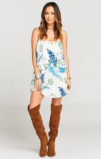 Show Me Your MuMu Ladies Ariann Mini White Wisteria Wonder Challis Dress Size M 