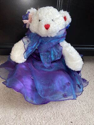 Build a Bear Hugs Teddy Bear W/ Purple Dress Outfit | eBay Build a Bear Hugs Teddy Bear W/ Purple Dress Outfit | eBay