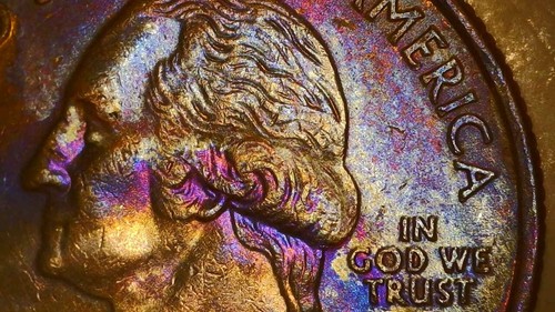 2007 P Washington State Quarter Rainbow Toned Clad Error Both Side Beauty FINE!! - Picture 5 of 13