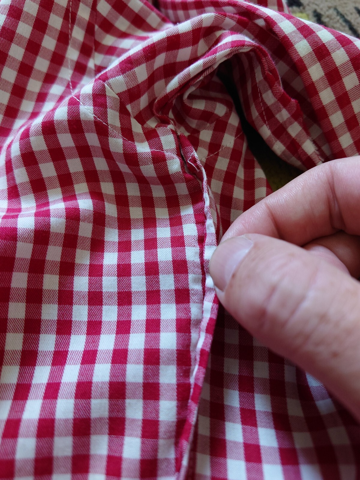 Yves Saint Laurent Pour Homme Camicia Vintage YSL Manica Lunga Rosso Gingham 16 1 2