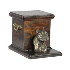 American Staffordshire Terrier urn wood casket cremation urn for dog's ashe