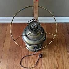 Vintage Kiss Lamps Of Distinction Electric Brass Lamp With Lamp Harp Holder 10"D