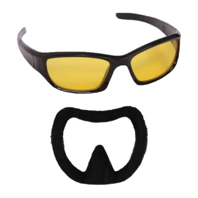 ERWACHSENE RAPPER ZUBEHÖR SPITZBART GELB SONNENBRILLE TV FILM KOSTÜM