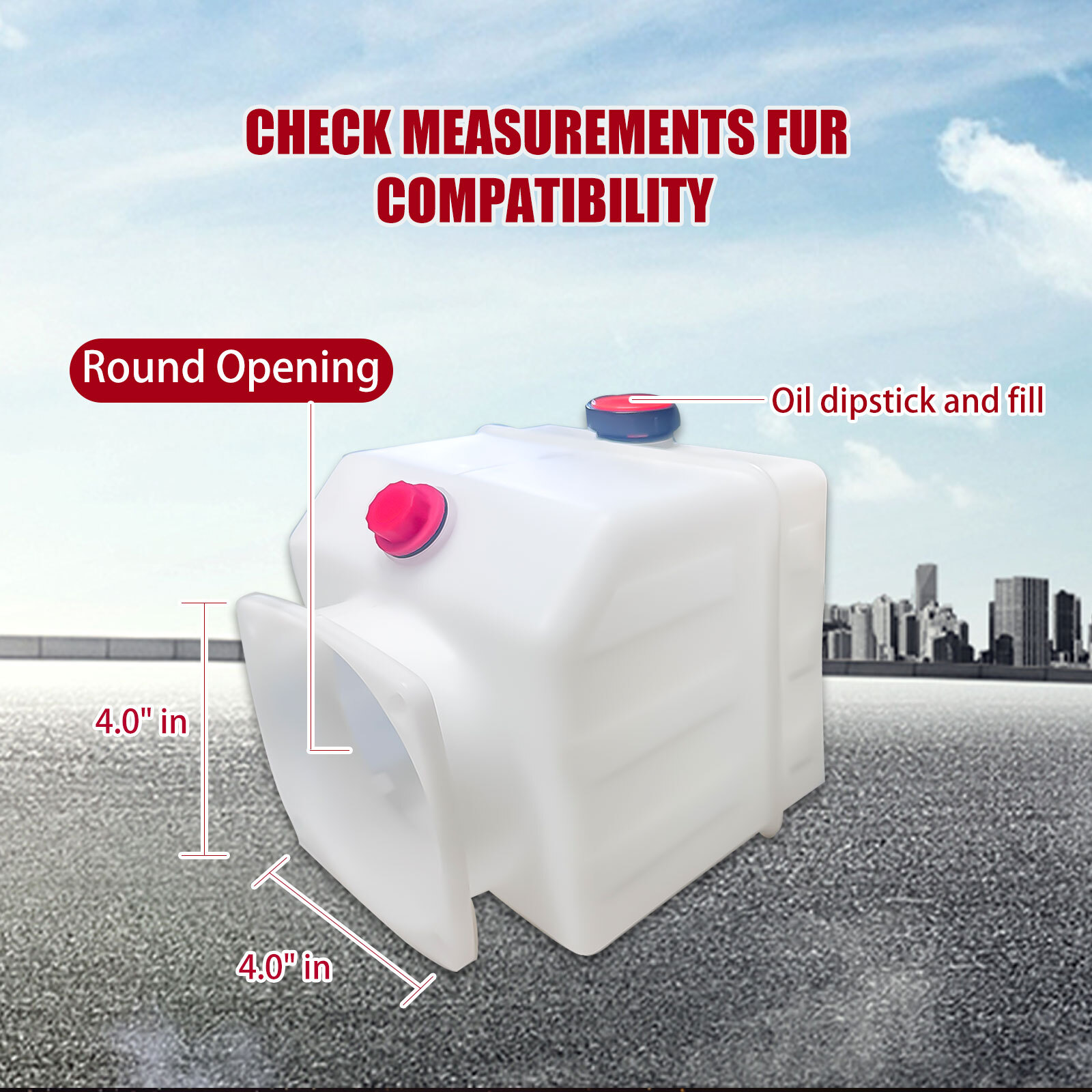 4 / 5 / 6 / 8 / 13 Quart PolyHydraulic Power Unit Replacement Reservoir Tank