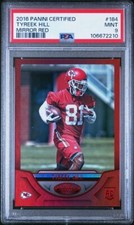 TYREEK HILL 2016 Panini Certified Rookie MIRROR RED /99 Chiefs PSA 9 Mint Pop 6