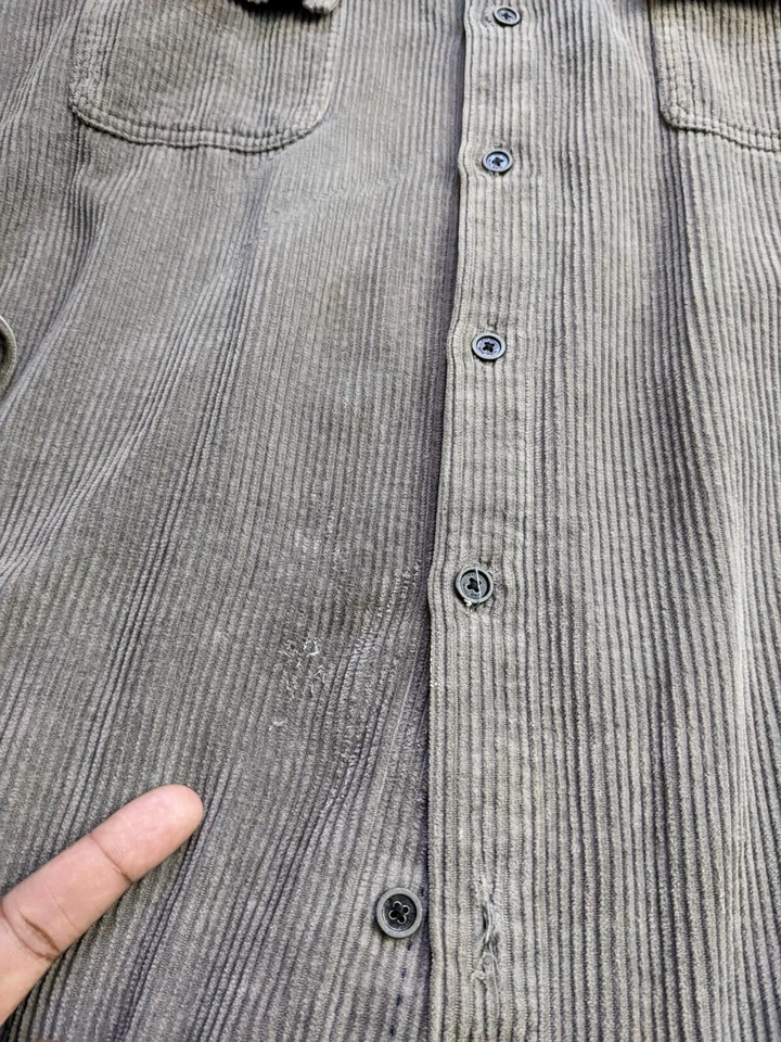 Camisa Nat Nast Taupe Pana Mezcla Seda Abotonada Manga Larga Para Hombre Talla XL Foto 3 de 4