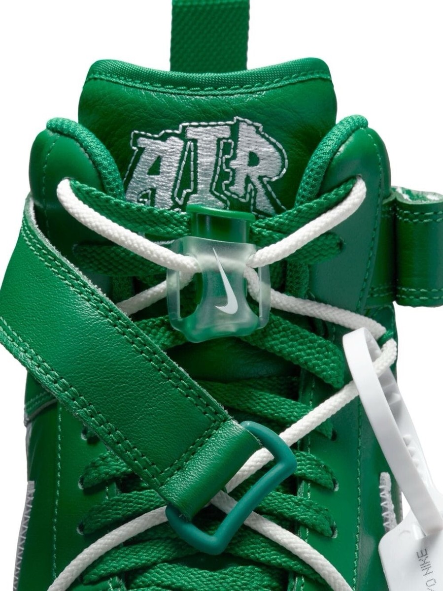 SIZE 12 • NIKE AIR FORCE 1 MID X OFF-WHITE • PINE GREEN • CROSS