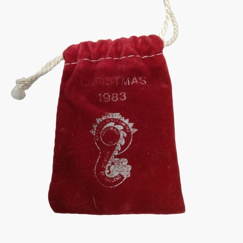 Waterford Crystal Christmas Ornament 1983 glass Red velvet bag - Picture 6 of 7