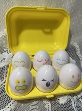 Vintage 1993 Tomy Hide Squeak Eggs Shape Color Sorting Shapes Chick Egg Carton