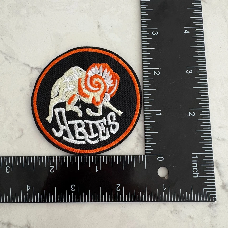 Aries Zodiac Sign Patch Black Orange-Trim Sewing & Craft Embroidered Sew-On - Image 3 of 3