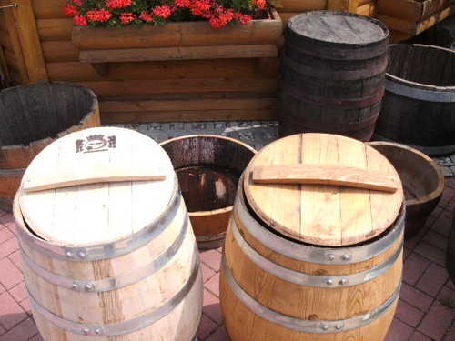 60Liter neues Kastanienholzfass Holzfass-H.63cm D.53cm Wasserfass Dekofass Fass - Bild 6 von 9