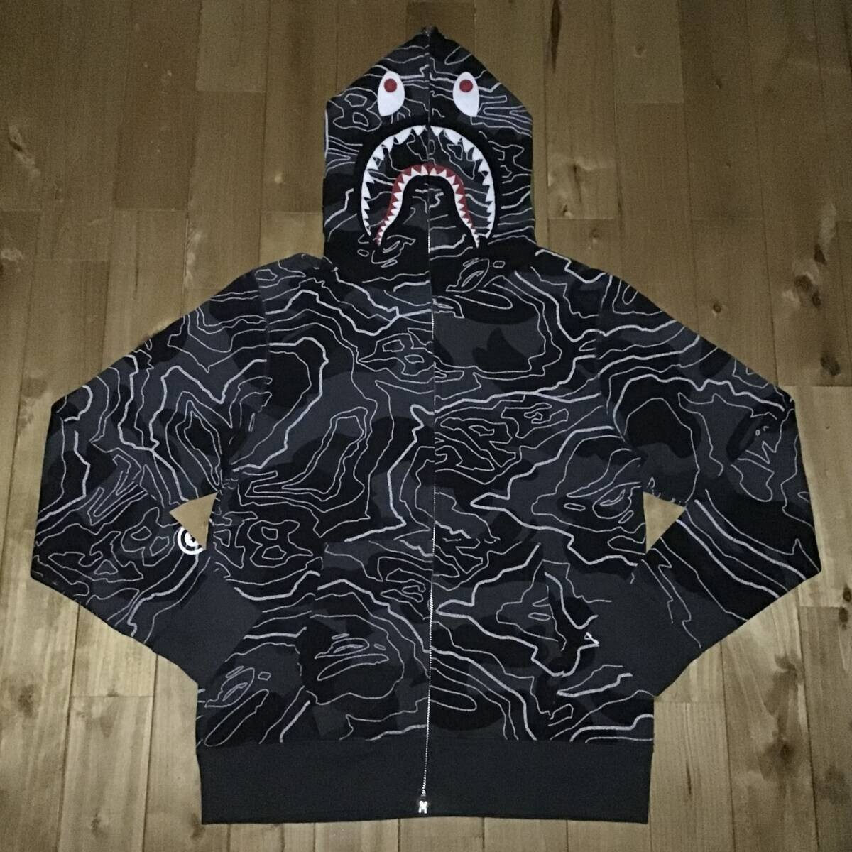 トップス LAYERED LINE CAMO SHARK FULL ZIP HOODIE BAPE Layered Line Camo Shark Full Zip Hoodie Beige Men's