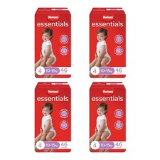 BULK x4  Huggies Essentials Nappies Size 4 (10-15kg) 184 Count