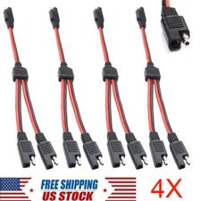 4x 14AWG Solar Battery SAE DC Power Automotive Connector Cable Y 1 to 2 Splitter
