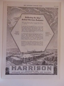 1918 HARRISON RADIATORS for Planes trucks autos tractors vintage print ad