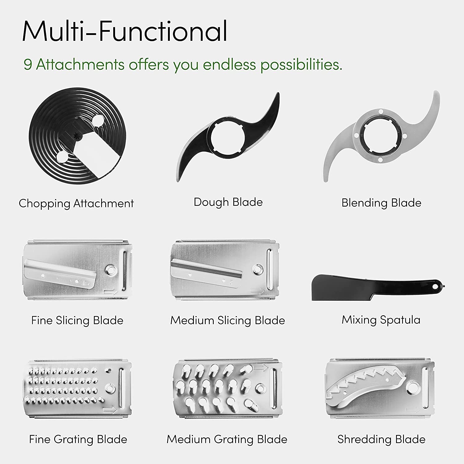 Emperial Food Processor & Blender Chopper Dough Mixer 2 Speed & Pulse