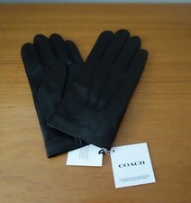 COACH LEATHER GLOVES IN BLACK COLOR, SIZE XL. NWT