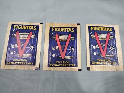 VERY RARE VINTAGE 1984 V Visitors Lot of 3 Wrapper Sealed ULTRA FIGUS ARGENTINA