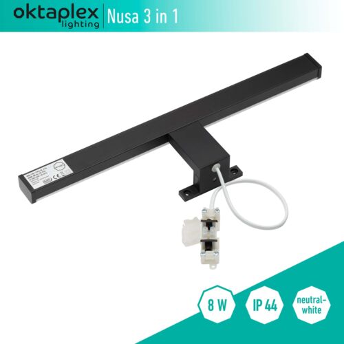 LED Spiegelleuchte 3 in 1 klemmbar Bad Wandleuchte Aufbaulampe IP44 Schminklicht - Bild 3 von 4