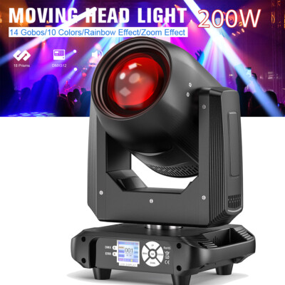 200W Beam Moving Head stage Light ZOOM 18Prism 14Gobo Rianbow Effect DMX DJ Bar