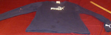 PUMA DARK BLUE ATHLETIC SPORTS GYM DARK BLUE LONG SLEEVE CREWNECK SHIRT L