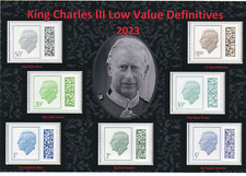 GB LOVELY DISPLAY KCIII 2023 LOW VALUE DEFINITIVES BARCODED STAMP SET MINT MNH#8