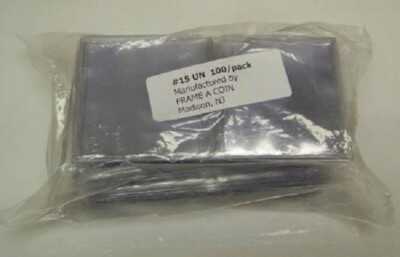 Frame A Coin UN Vinyl Flips Double Pocket 2.5x2.5 Rigid Pack of 100 NO Inserts