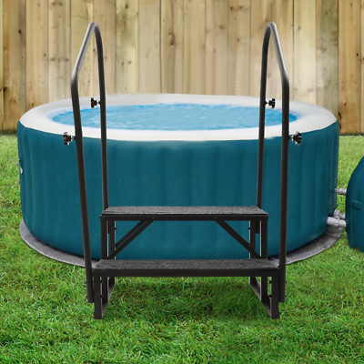 2 Step RV Stairs, Hot Tub Steps, Outdoor Spa Step Ladder with Handrail,Portable
